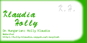 klaudia holly business card